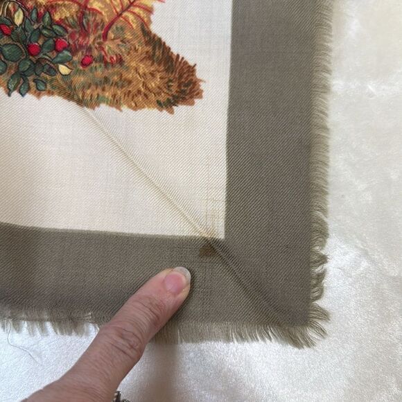 Les Copains Fringe Fox Nature Print Scarf Wrap - Picture 7 of 8